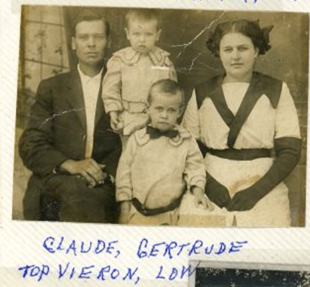 Claude and Gertrude with their two eldest, about 1912